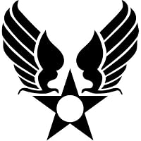 Mandy Graphics Air Force Hap Arnold Wings Emblem Vinyl Die Cut Decal Sticker for Car Truck Motorcycle Windows Bumper Wall Home Office Decor Size- [6 inch/15 cm] Tall and Color- Gloss White
