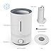 VAVA VA-AH012 Humidifier with Remote Control, Two Type nozzles, Ultrasonic Floor Humidifiers for Home Bedroom, Adjustable Mist, Timer, Sleeping Mode and Low Water Protection - 3L/0.79 Gallon, US 110V
