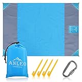 Anleo Sand Proof Outdoor Beach Blanket – Portable, Compact, Foldable Water Resistant Mat for Camping, Picnic, Hiking, and Festivals