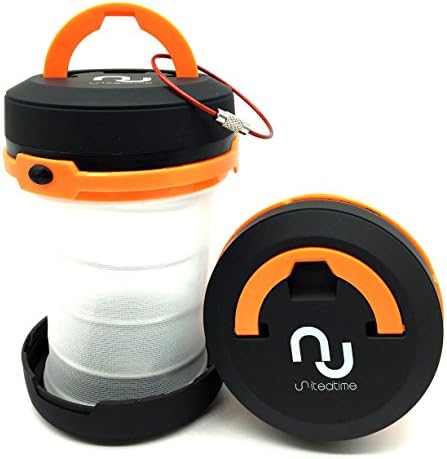 Unitedtime Camping Lantern, Collapsible Led Lantern flashlight, Battery Operated Camping Gear lights (Orange)
