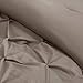Comfort Spaces Cavoy Comforter Set - Luxe Diamond Tufting, All Season Bedding, Matching Bed Skirt, Decorative Pillows, King, Faux Silk Taupe 5 Piece