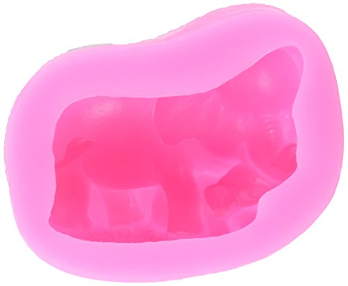 Longzang S348 Elephant Mould Art Silicone Soap Craft DIY Handmade Molds, Pink