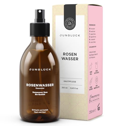 JUNGLÜCK Rosenwasser – 100% BIO Gesichtswasser für Haut & Haare