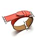 valkit Compatible with Apple Watch Band 38mm 40mm 42mm 44mm, Double Tour Replacement Genuine Leather Strap Women Men Wristband for Apple Watch Series SE/6/5/4/3/2/1,Red