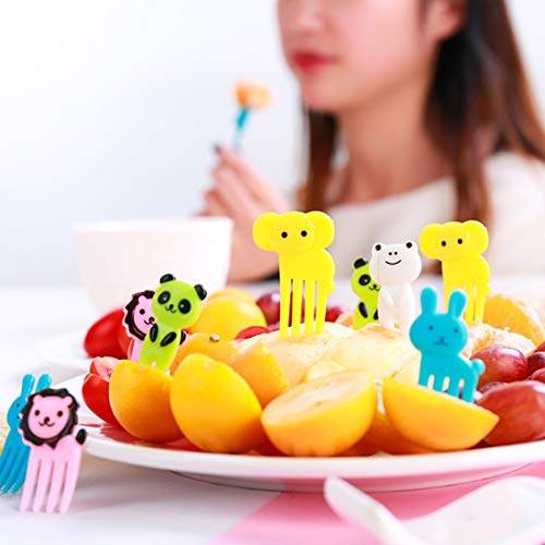 40 Pcs Food Fruit Fork Picks for Kids Cute Animals Bento Box Decor Forks Cake Little Forks Dessert Forks Mini Cartoon Toothpick for Cake Dessert Pastry Party Supply - Thumbnail 5