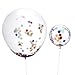 Miki Sin 6 Pcs 36 Inches Confetti Balloons + 12 Pcs 12 Inches Clear Confetti Balloons with 50 g Multicolor Confetti for Wedding or Party Decorations