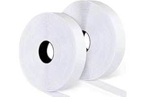 HOMPIE 16.5Ft x 1 Inch Self Adhesive Strips, Heavy Duty Strong Back Sticky Fastening Tape,Nylon Fabric Fastener Mounting Tapes for Sewing, Crafting,DIY- Indoor or Outdoor Use (White)