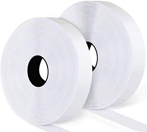 Photo 1 of 16.5Ft x 1 Inch Self Adhesive Strips, Heavy Duty Strong Back Sticky Fastening Tape,Nylon Fabric Fastener Mounting Tapes for Sewing, Crafting,DIY- Indoor or Outdoor Use (White)