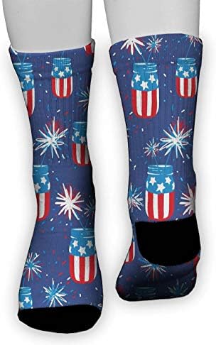 Jinkela Men&Women Patriotic American Flag Mason Jars Crew Socks Warm Over Boots Stocking Trendy Long Socks