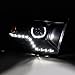 AKKON - For 2009-2018 Dodge Ram 1500 2500 3500 Halo LED Projector Angel Eye Black Smoke Headlights Headlamps