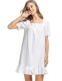 Avidlove Womens Cotton Victorian Vintage Short Sleeve Martha Nightgown Sleepwear