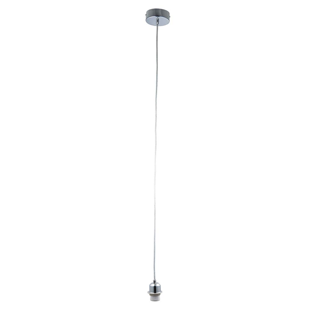 National Lighting BRIA Clear Pendant Cord Ceiling Light with Chrome Plated E27 Edison Fitting
