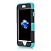 AOKER iPhone 7 Case, Hybrid Heavy Duty Shockproof Full-Body Protective Case with Dual Layer [Hard PC+ Soft Silicone] Impact Protection for iPhone 7 4.7 Inch (Black Aqua)
