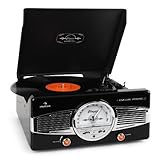 Auna MG-TT-82B Tocadiscos diseño años 50 color negro