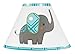 Sweet Jojo Designs Turquoise White and Gray Mod Elephant Girl or Boy Baby Childrens Lamp Shade