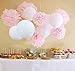 Baby Shower Decorations/Valentines Day Decor Pink Barbie Theme Birthday Party Decorations/Wedding Pink Graduation Party Decorations/12pcs White Pink Tissue Paper Pom Poms Bridal Shower Decorations