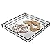 Glass Tray Mirrored Bottom Decorative Bathroom Vanity Makeup Organizer Jewelry Display Perfume Holder Dresser Décor Candle Tray 10 x 10 Square J Devlin Tra 102
