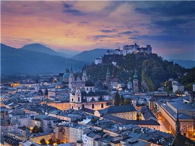 DIY Paint by Number Kits On Canvas, Oil Painting by Numbers for Adults Beginner with Brushes and Acrylic Pigment, 16x20inch (40 x 50 cm, Sunrise and Sunset Times in Salzburg)