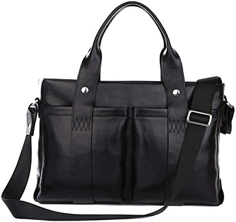 Black Leather Briefcase or Leather Messenger Bag 15-inch - Twisted Leather Bags