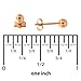 14k Rose Gold Ball Stud Earrings, 3 Millimeters