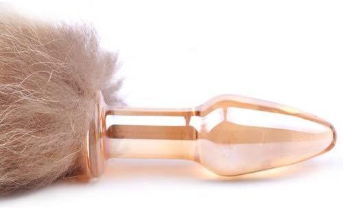 PleasureBox Glass Anal Plug with Tail, 36 cm, Medium - Image 4