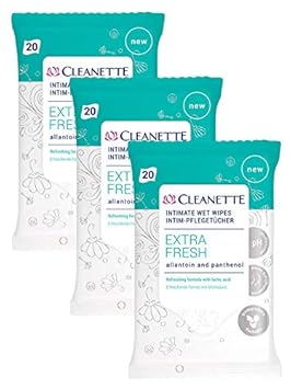 CLEANETTE Intim-Pflegetücher 3x20 Stück, mit Allantoin, Panthenol und Milchsäure