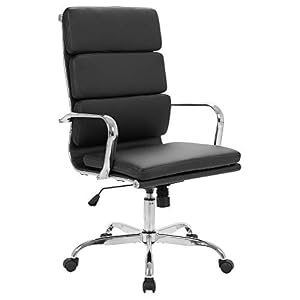 LANDSUN Executive Office Chair Leather High Back Home Swivel Desk Chair with Wheels and Armrests Soft Padded Adjustable…