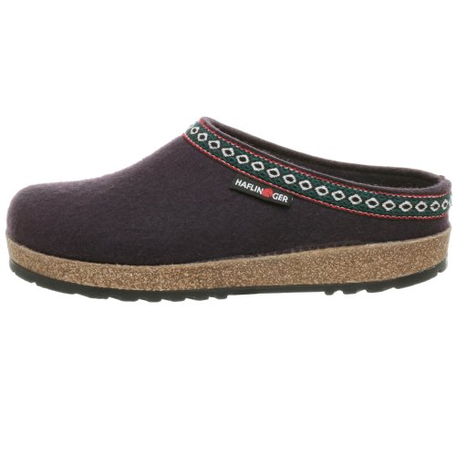 Haflinger GZ Classic Grizzly Clog, Eggplant, 4 M US