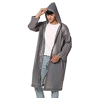 XINGPE Adult EVA Portable Raincoat Reusable Rain Poncho for Man Women Gray