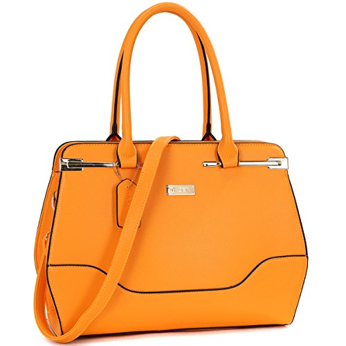 Orange Crossbody Purse. B BRENTANO Vegan Medium FlapOver Crossbody