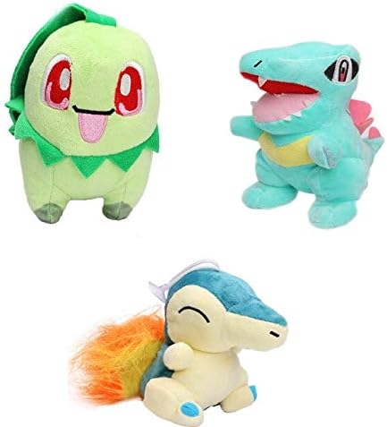 Pinkyo Shop Soft Plush Toys for Girls 15-20 cm New Pocket Doll Plush Totodile Chikorita Cyndaquil Plush Toy Stuffed Doll Super Soft Toy for Child Gift