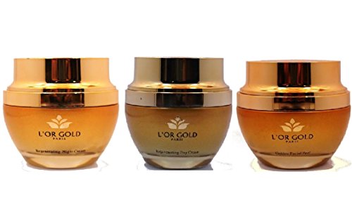 Lior Gold Paris Rejuvenating Day Cream, Regenerating Night Cream & Golden Facial Peel 1.7 fl. oz. each