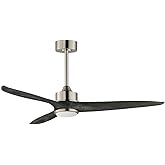 Maxim Lighting 88831SN Woodwind - 3 Blade Ceiling Fan with Light Kit-14.5 Inches Tall and 52 Inches Wide, Finish Color: Satin