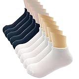 Koreatrends Women's No Show Socks (black 5 + white 5)