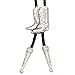 Q&Q Fashion Silver Plated Men Cowboy Boots Rodeo Country Western Leather Bolo Bola Tie Line Dance Neck Tie