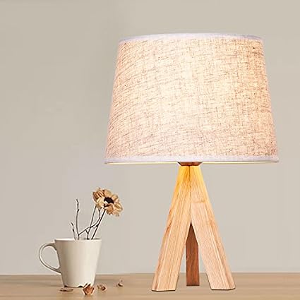 Amazoncom Megsyl Lampada Da Tavolo Treppiede In Legno