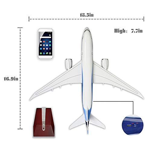 24-Hours 18” 1:130 Scale Model Jet Boeing 787 Aircraft Model Kits Display Diecast Airplane for Adults with LED Light(Touch or Sound Control)