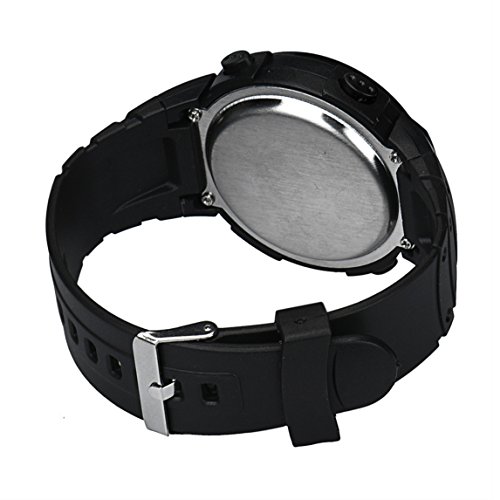 Fashion Waterproof Men's Boy LCD Digital Stopwatch Date Rubber Sport Wrist Watch (Black) - Thumbnail 2