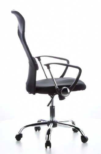 hjh-OFFICE-621100-Sedia-da-UfficioSedia-Girevole-ARIA-HIGH-Mesh-Nero-Supporto-Lombare-Regolabile-Braccioli-Fissi-Schienale-Ergonomico--Alto