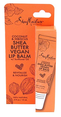 Shea Moisture Lip Balm Coconut & Hibiscus 0.5 Ounce (15ml) (2 Pack) (Best Shea Butter Lip Balm)