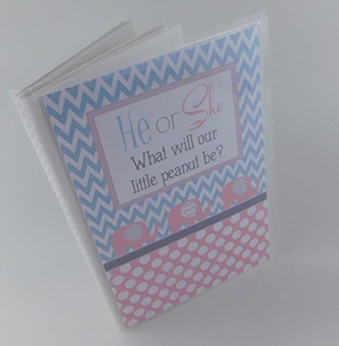Baby Gender Reveal Photo Album Pink Blue Elephant 4x6 5x7 Pictures Cards IA#659