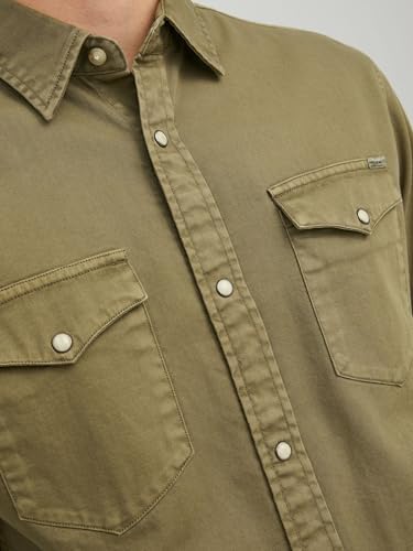 JJESHERIDAN SHIRT L/S NOOS, Camicia, Uomo, Verde (Forest Night), XXL