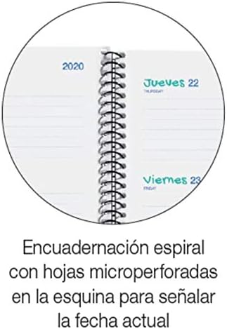 School Diary Polypropylene Translucent Plus Spiral 155 x 213 mm Week View 2020 to The Moon Miquelrius Blue Catalan - Image 5
