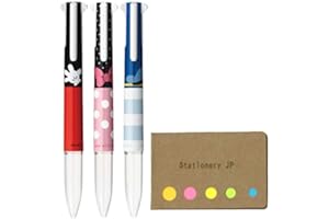 STATIONERY JP Disney Style Fit 5 Color Multi Pen Body Component, Mickey Glove/Minnie/Donarudo, 3-Pack, Sticky Notes Value Set