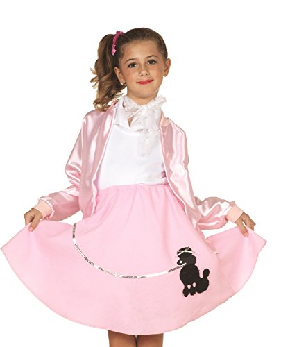 Girls 50 s pink lady jacket costume