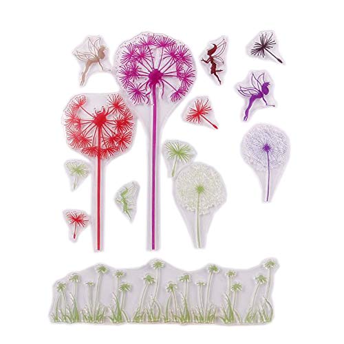 MENGCORE 1PCS Clear Rubber Stamp Mulitcolor Dandelion Transparent Stamp DIY Scrapbooking/Card Making Decoration Supplies