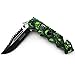 Unlimited Wares Green Zombie Skulls Assisted Opening Folding Knife 4.75-Inch Closed