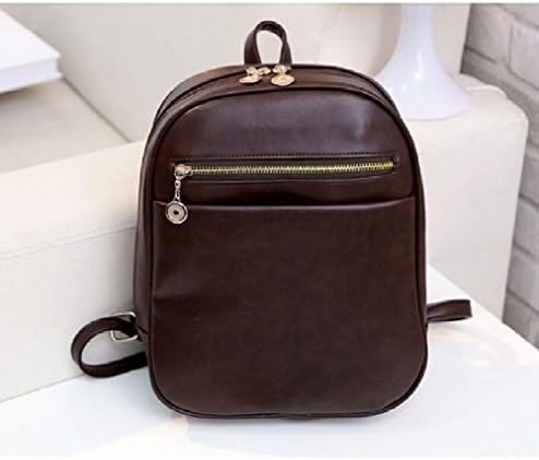 SP-CHARMING Preppy style leather backpacks women famous designer luxury shoulder bags (Brown)