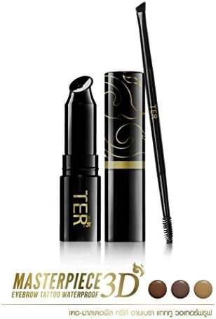 New TER Masterpiece 3D Eyebrow Tattoo Waterproof, (02 Medium Brown)