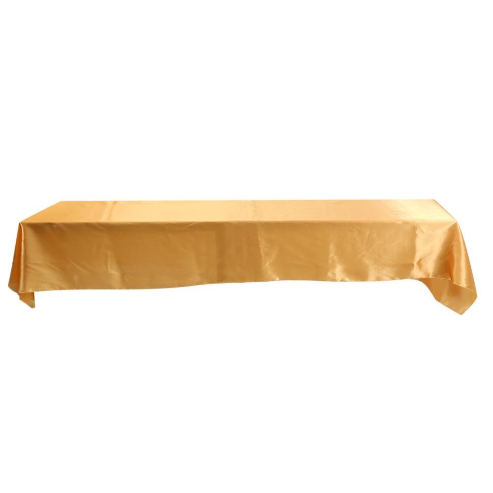 Haofy 145x320cm Rectangle Tablecloth, Stain-resistant Table Cloth Cover in Washable Polyester - Great for Buffet Table, Parties, Holiday Dinner, Wedding & More(Gold)